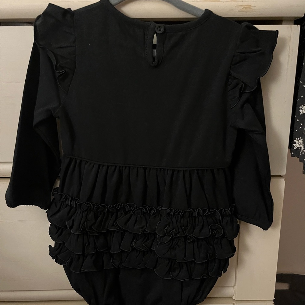 Ruffle Butts Black Ruffle Bodysuit